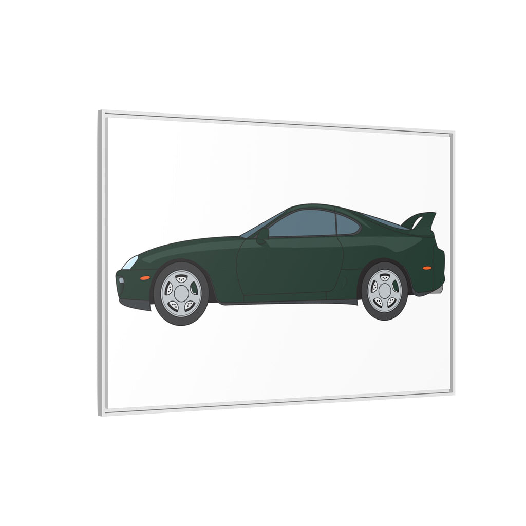 Toyota Supra MK4 Dark Green Mica Art Print — Framed Matte Canvas Wall Decor