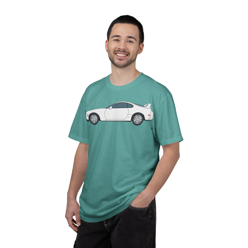 Toyota Supra MK4 Super White ll  — T-Shirt — Retro Car Graphic Tee