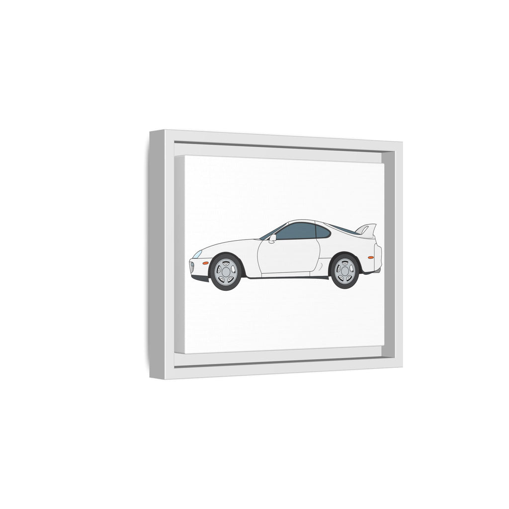Toyota Supra MK4 Super White ll Art Print — Framed Matte Canvas Wall Decor