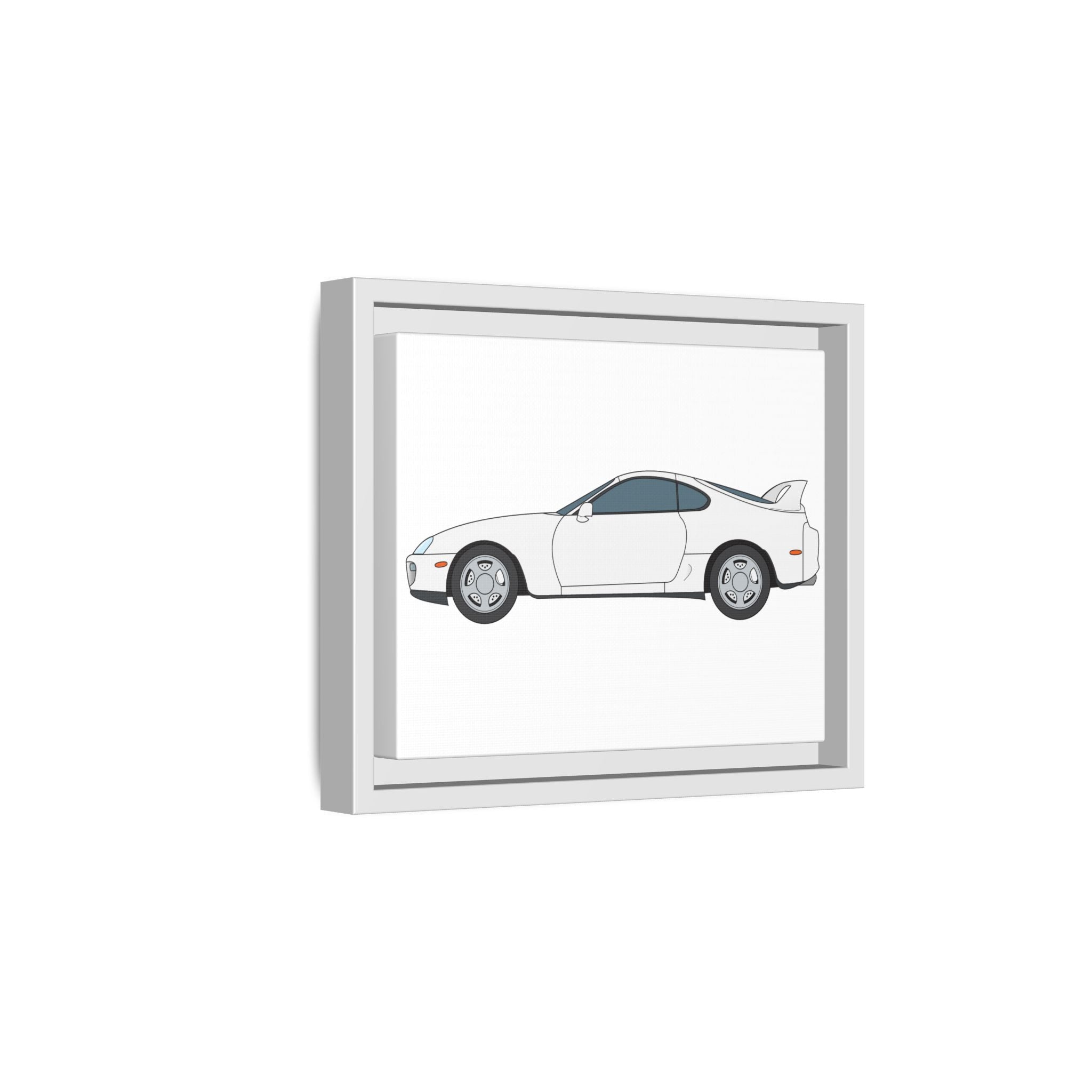 Toyota Supra MK4 Super White ll Art Print — Framed Matte Canvas Wall Decor