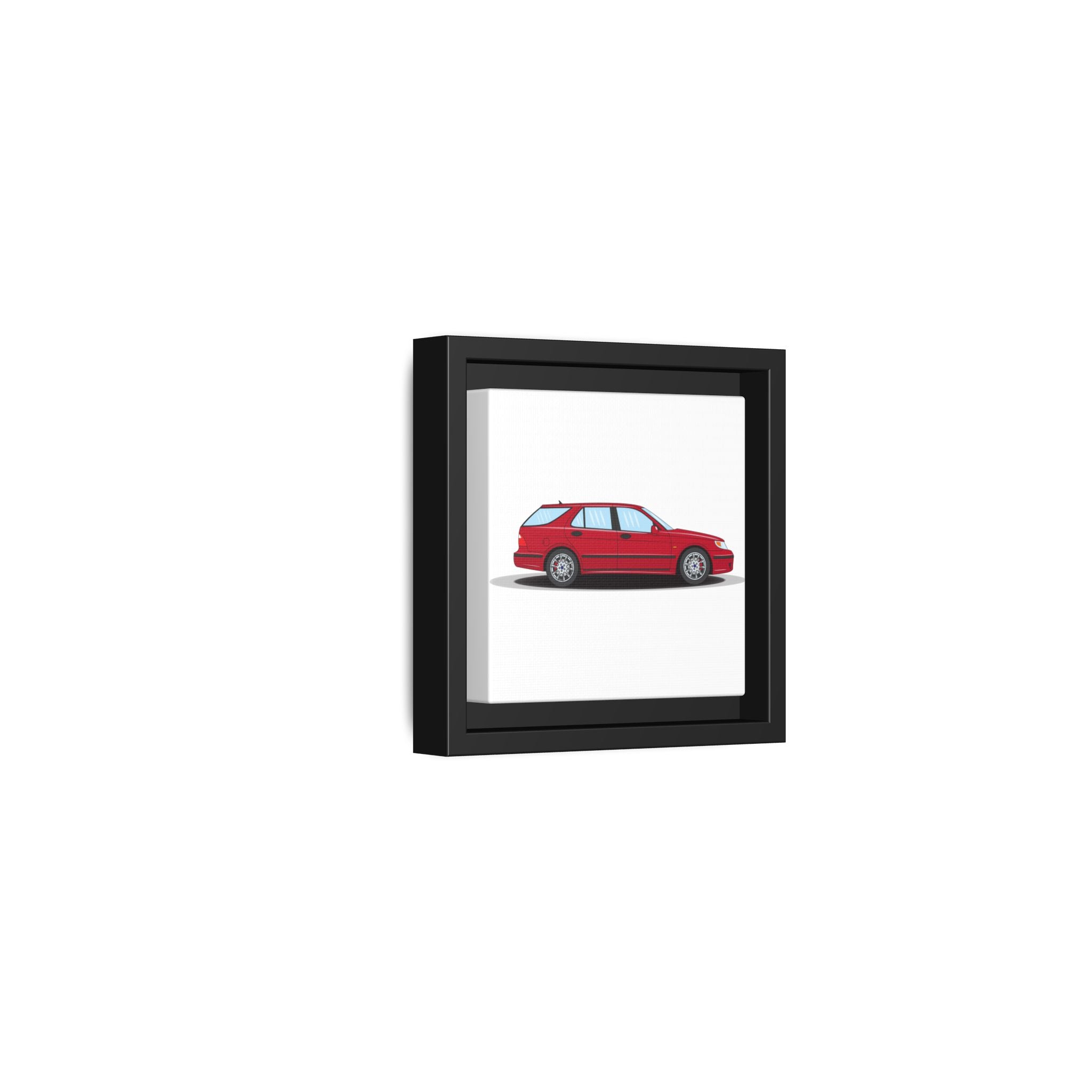 Saab 9-5 OG Aero Wagon Laser Red Art Print — Framed Matte Canvas Wall Decor