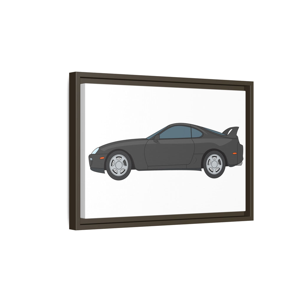 Toyota Supra MK4 Anthracite Art Print — Framed Matte Canvas Wall Decor