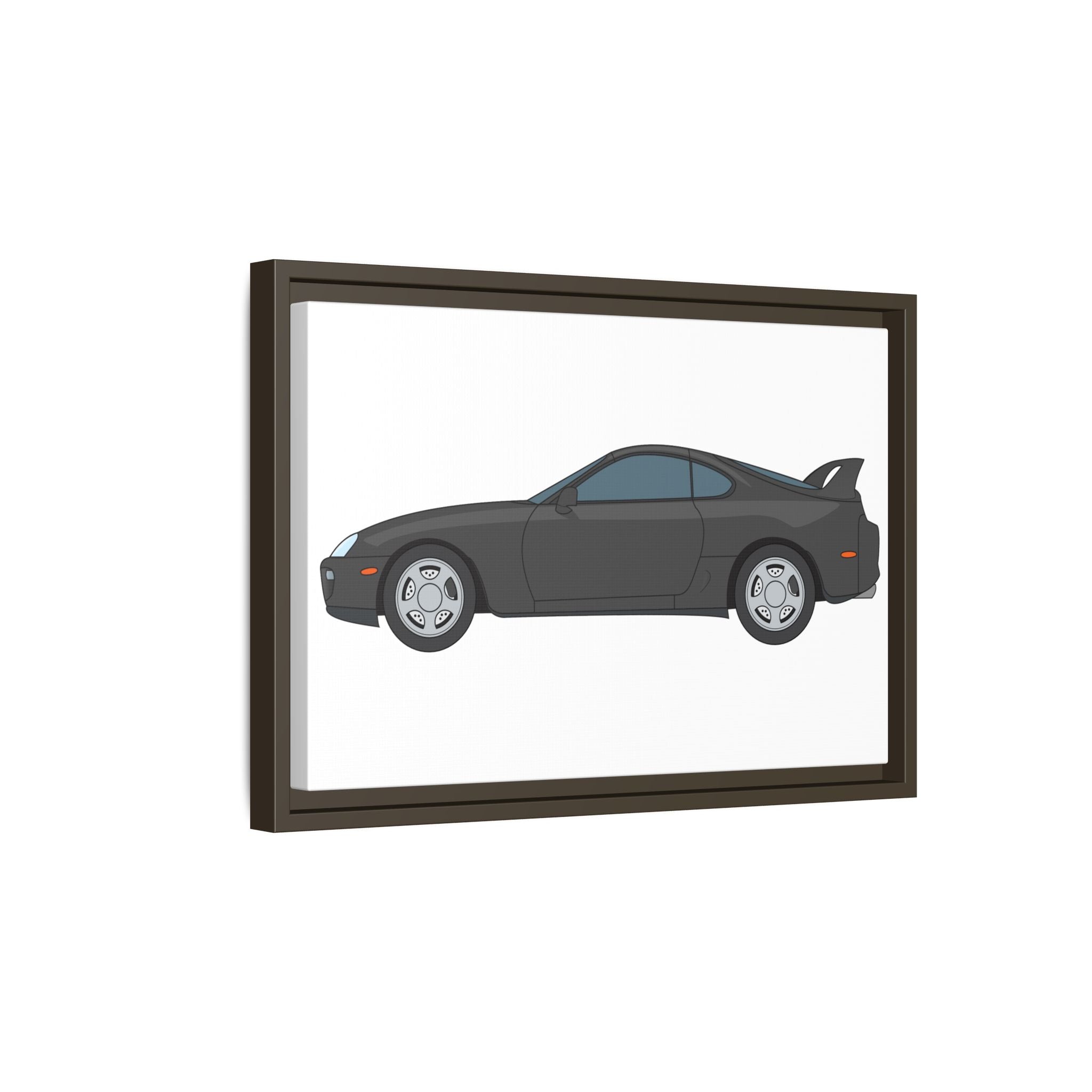 Toyota Supra MK4 Anthracite Art Print — Framed Matte Canvas Wall Decor