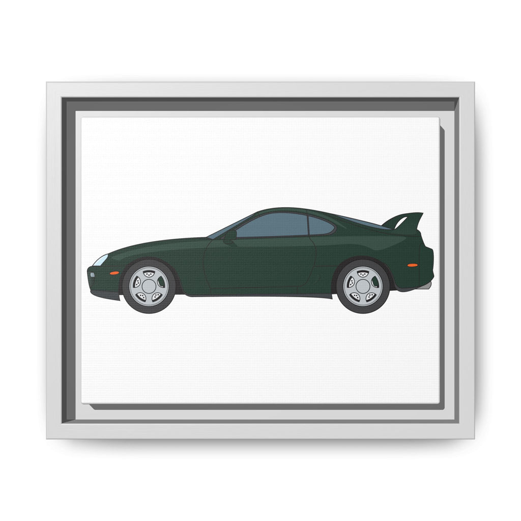 Toyota Supra MK4 Dark Green Mica Art Print — Framed Matte Canvas Wall Decor