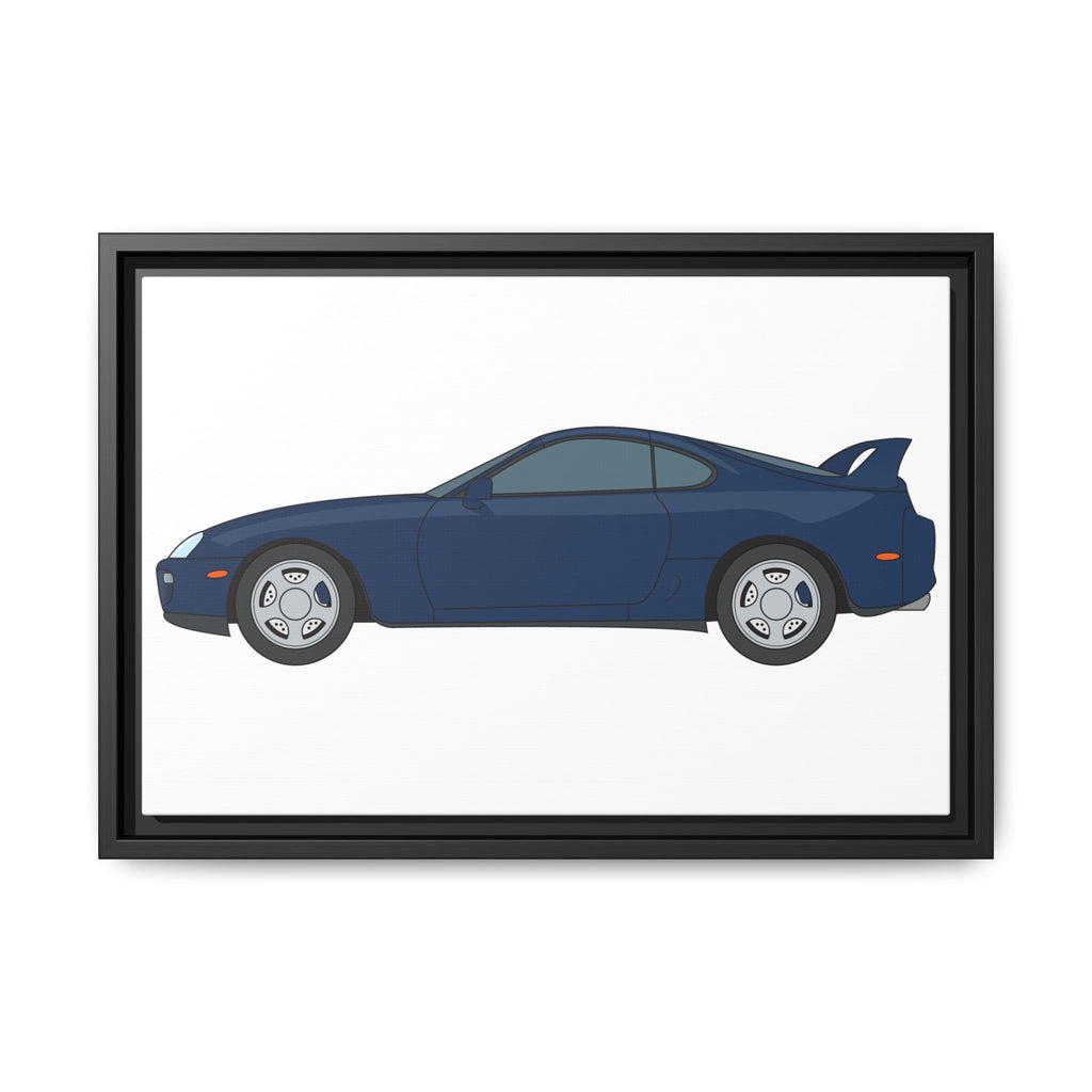 Toyota Supra MK4 Royal Sapphire Art Print — Framed Matte Canvas Wall Decor