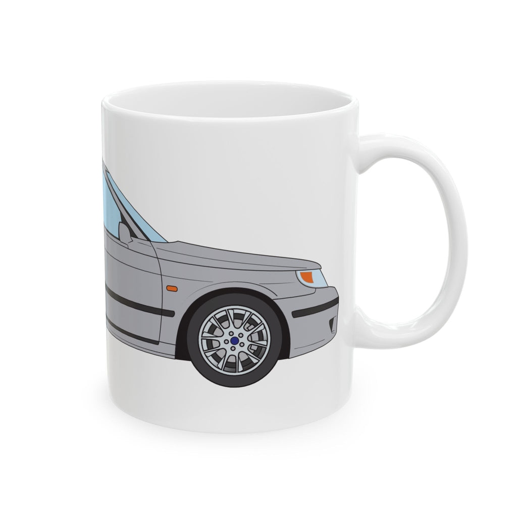 Saab 9-5 OG Aero Wagon Silver Metallic — Ceramic Mug — Coffee Cup (11oz & 15oz)