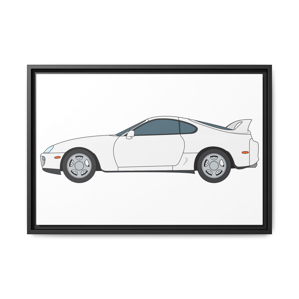 Toyota Supra MK4 Super White ll Art Print — Framed Matte Canvas Wall Decor