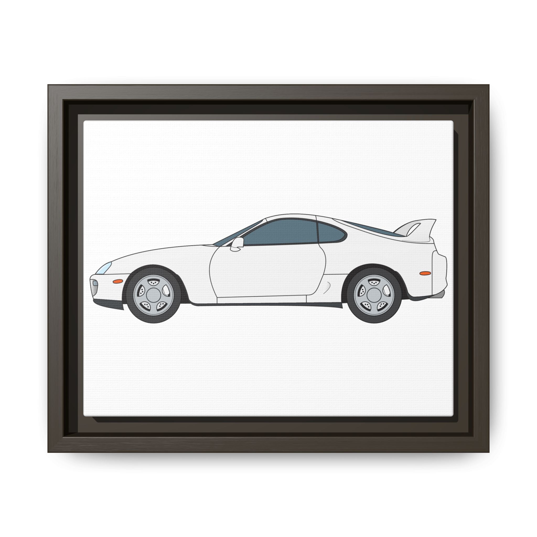 Toyota Supra MK4 Super White ll Art Print — Framed Matte Canvas Wall Decor