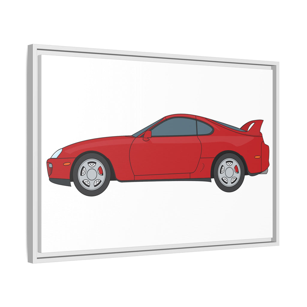 Toyota Supra MK4 Super Red ll Art Print — Framed Matte Canvas Wall Decor