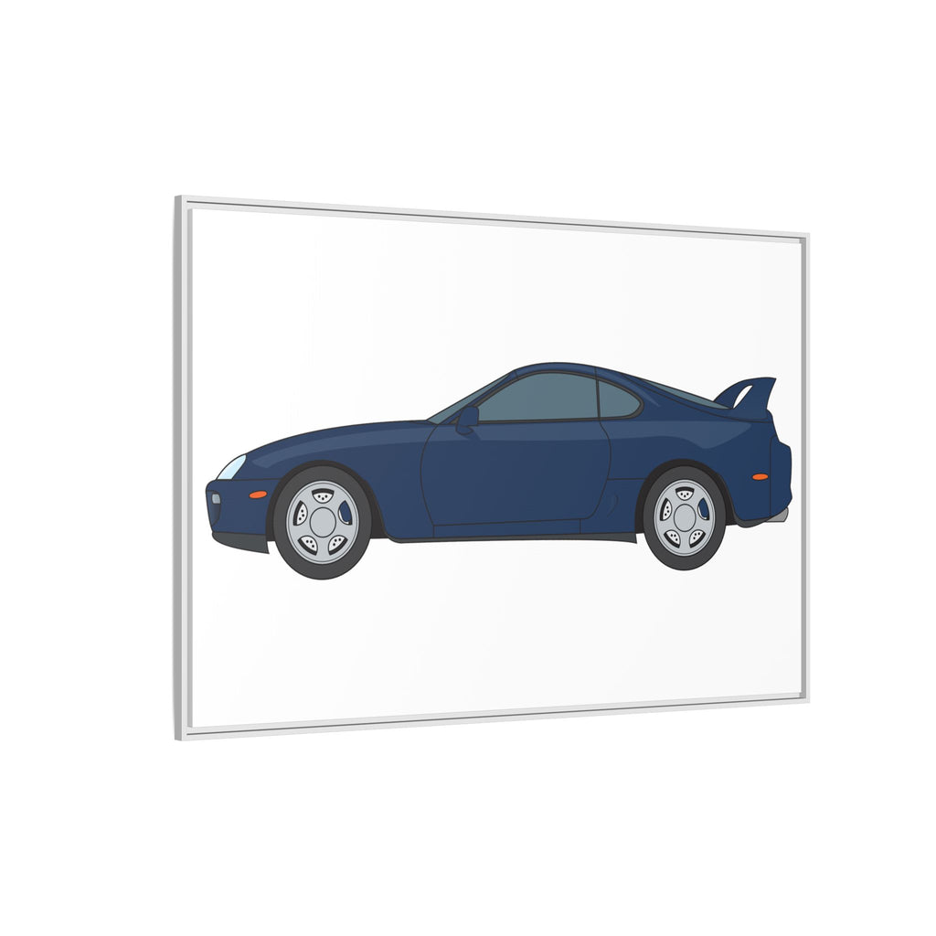 Toyota Supra MK4 Royal Sapphire Art Print — Framed Matte Canvas Wall Decor
