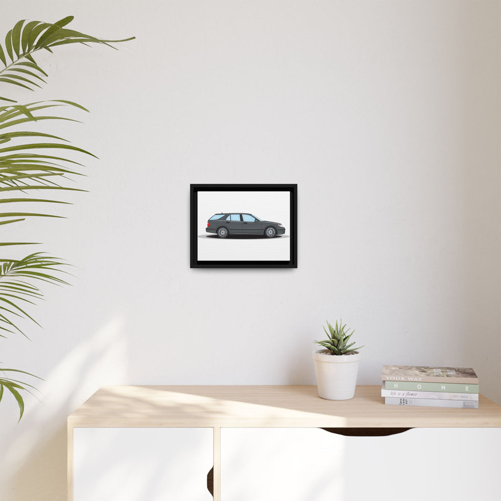 Saab 9-5 OG Aero Steel Grey Art Print — Framed Matte Canvas Wall Decor