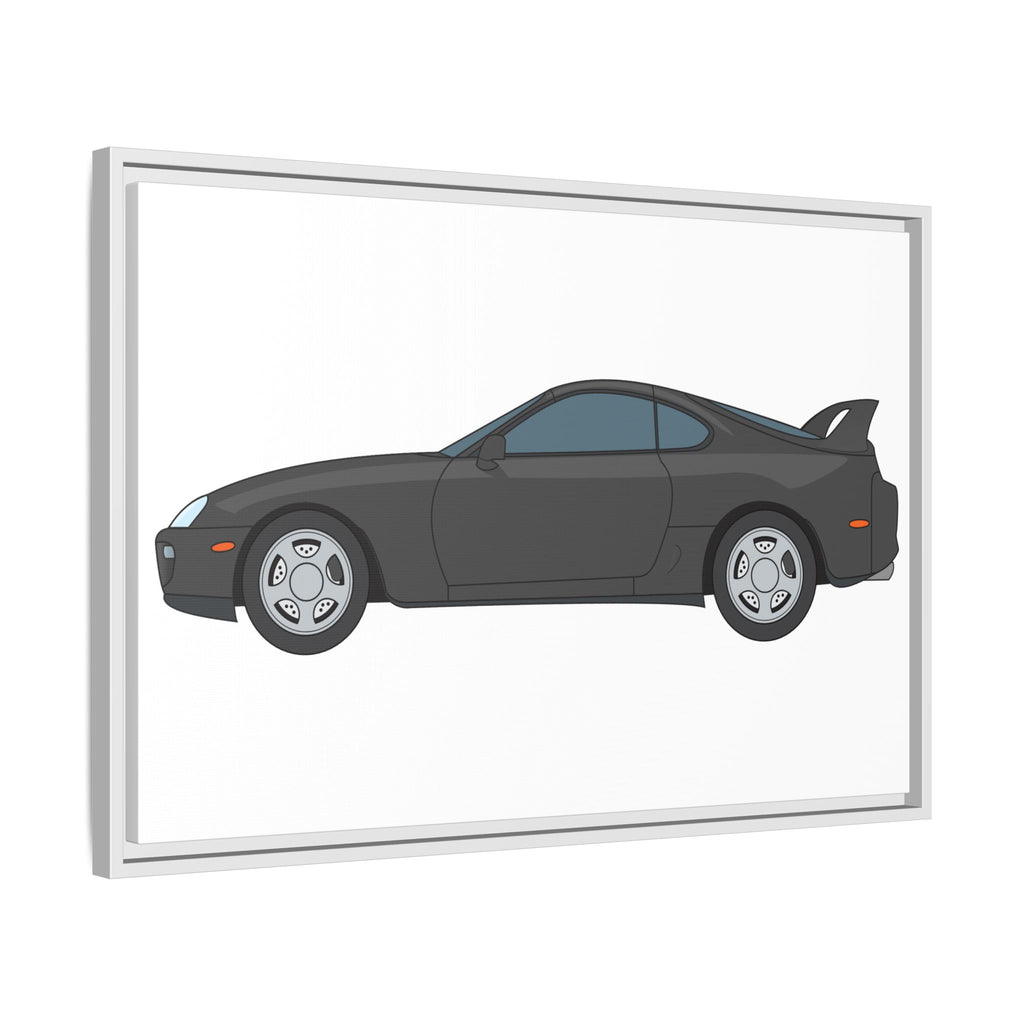 Toyota Supra MK4 Anthracite Art Print — Framed Matte Canvas Wall Decor