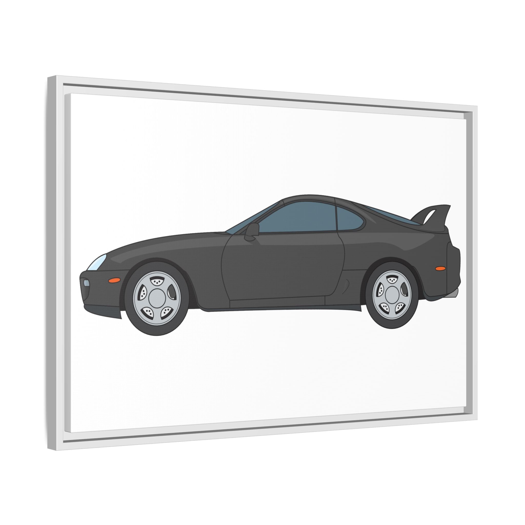 Toyota Supra MK4 Anthracite Art Print — Framed Matte Canvas Wall Decor