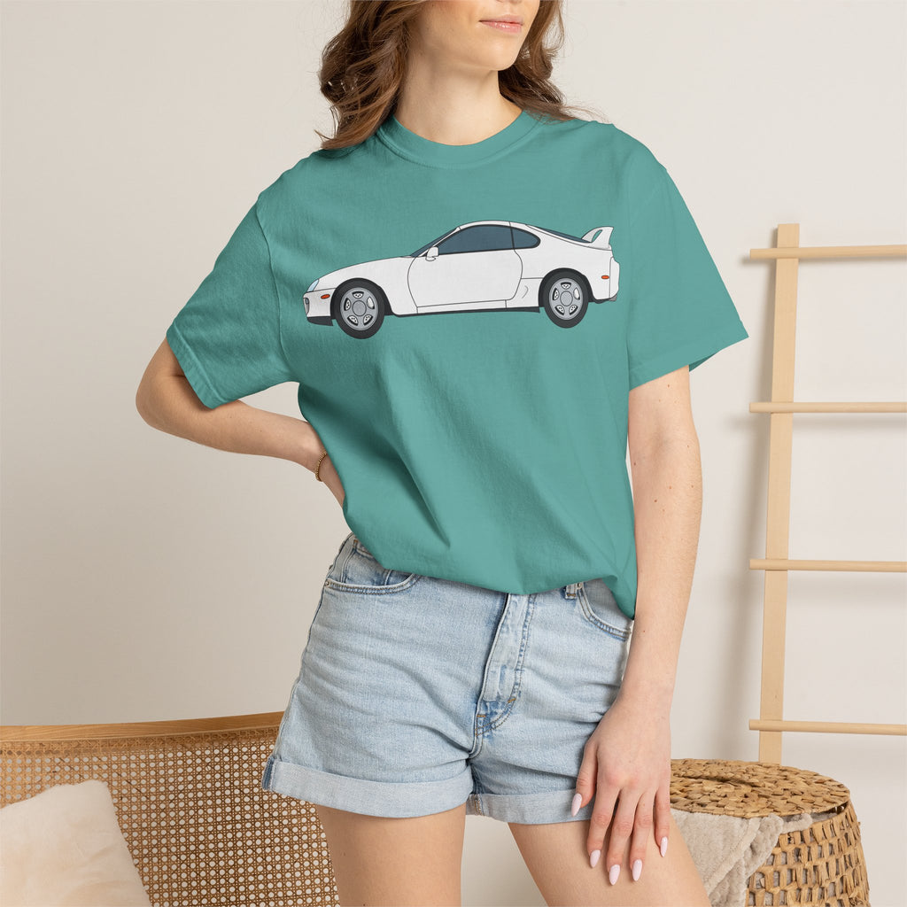 Toyota Supra MK4 Super White ll  — T-Shirt — Retro Car Graphic Tee