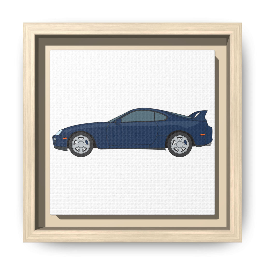 Toyota Supra MK4 Royal Sapphire Art Print — Framed Matte Canvas Wall Decor