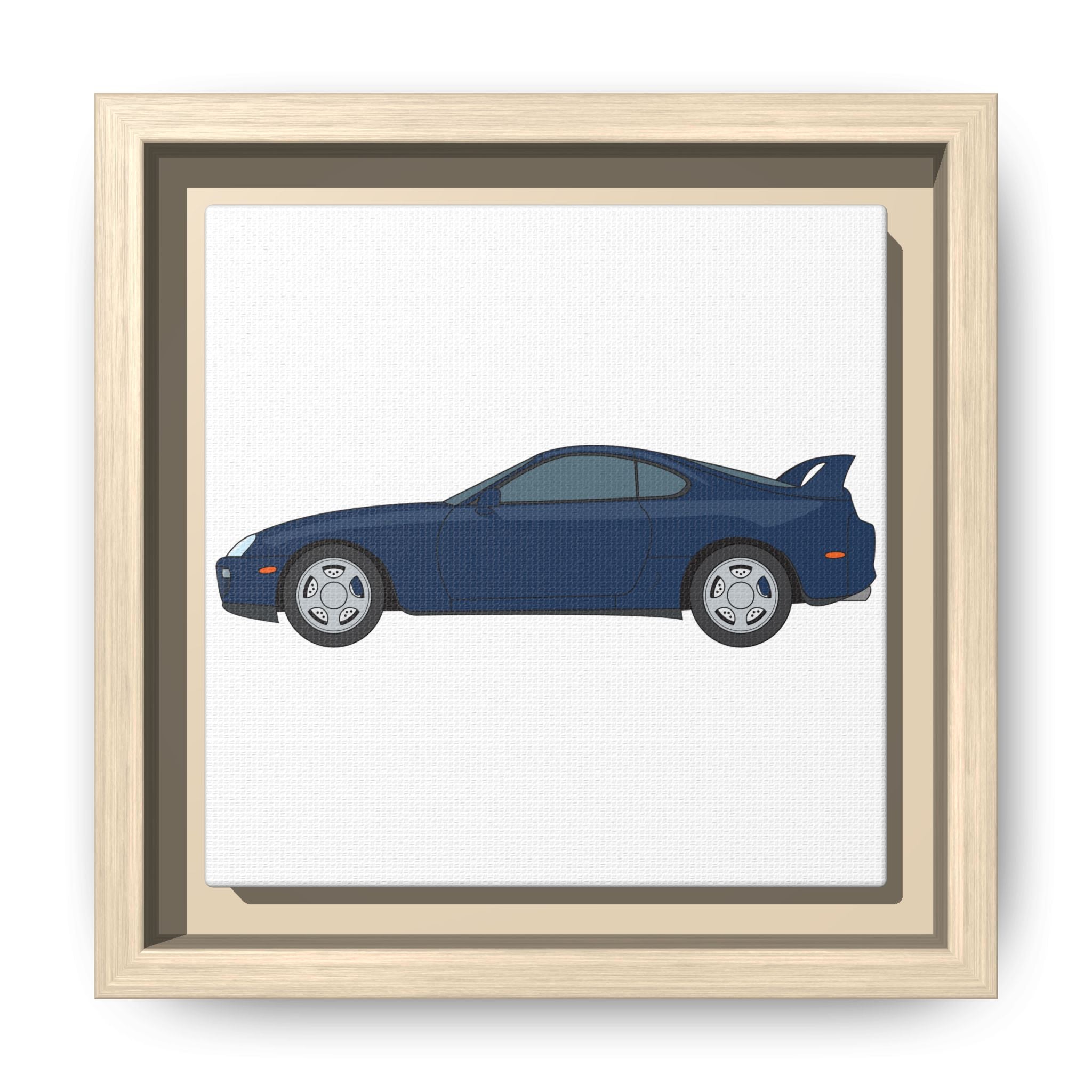 Toyota Supra MK4 Royal Sapphire Art Print — Framed Matte Canvas Wall Decor
