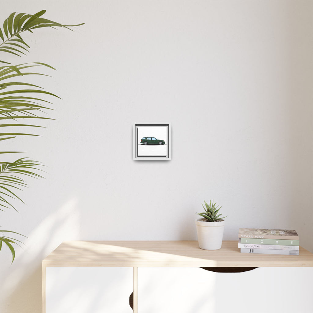 Saab 9-5 OG Aero Wagon Scarabe Green Art Print — Framed Matte Canvas Wall Decor