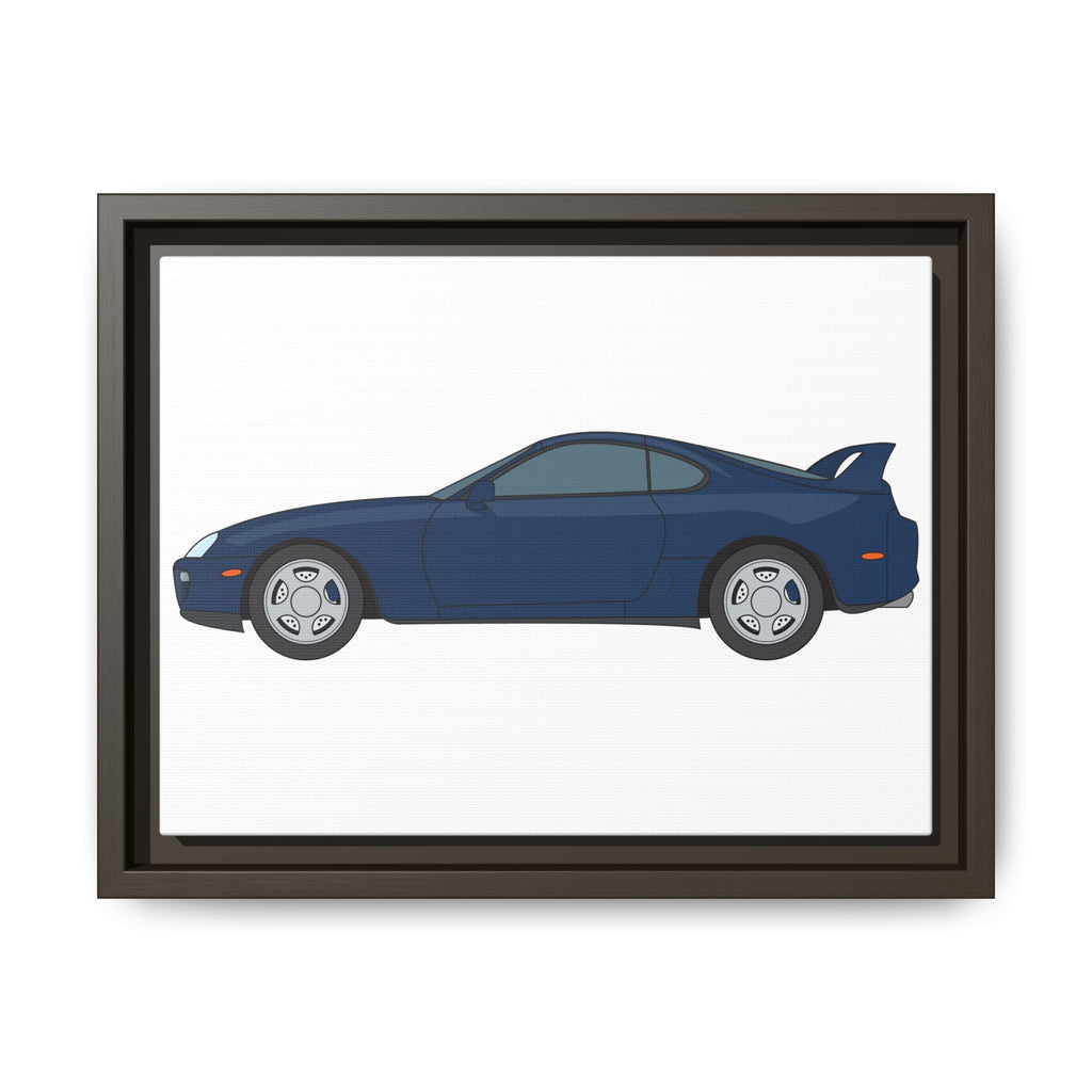 Toyota Supra MK4 Royal Sapphire Art Print — Framed Matte Canvas Wall Decor