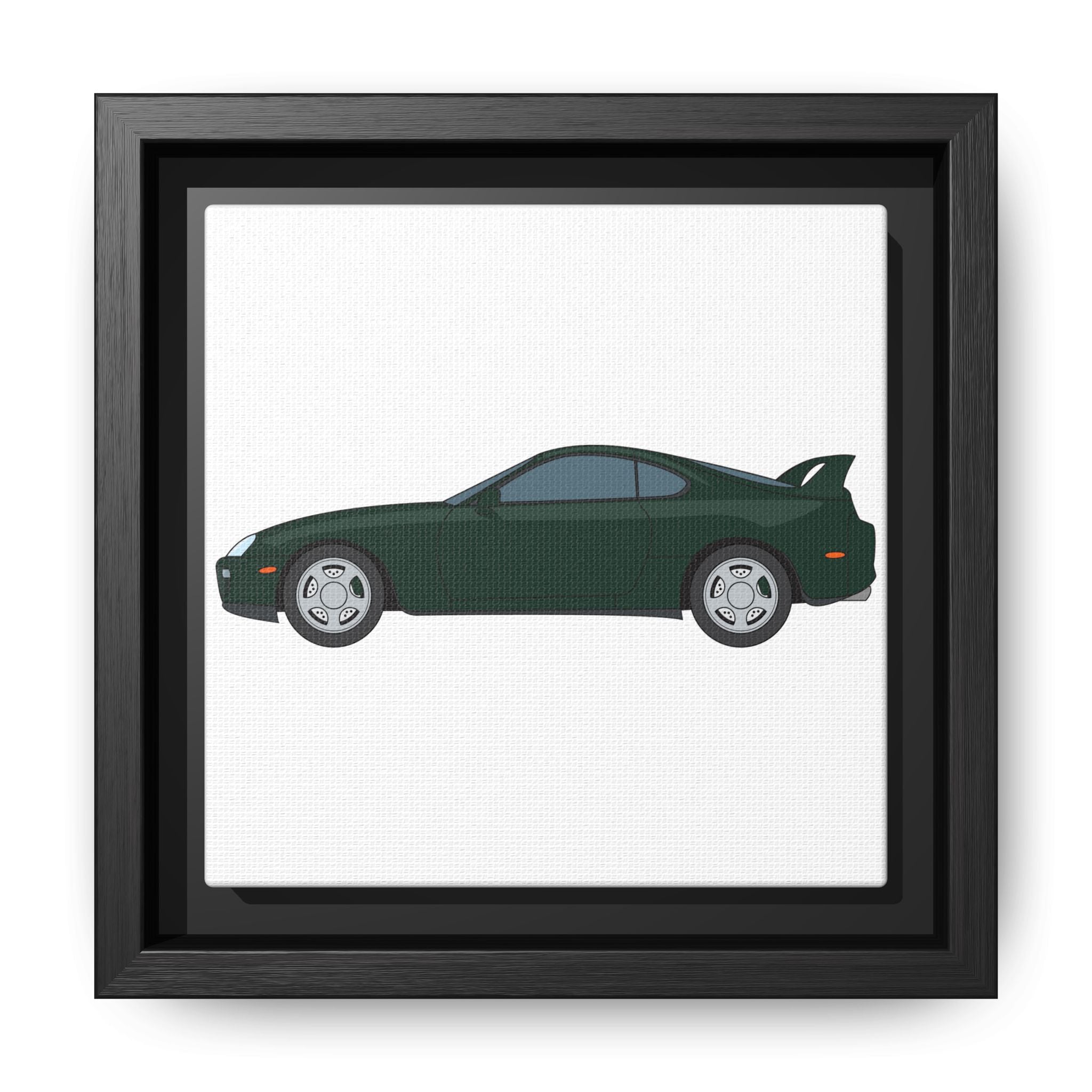 Toyota Supra MK4 Dark Green Mica Art Print — Framed Matte Canvas Wall Decor