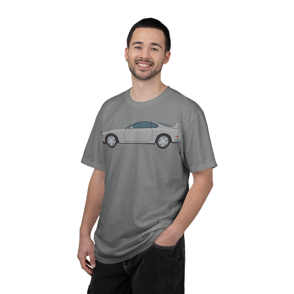 Toyota Supra MK4 Silver Metallic  — T-Shirt — Retro Car Graphic Tee