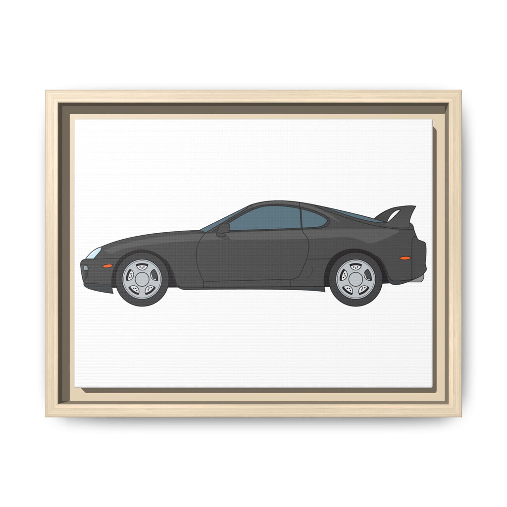 Toyota Supra MK4 Anthracite Art Print — Framed Matte Canvas Wall Decor