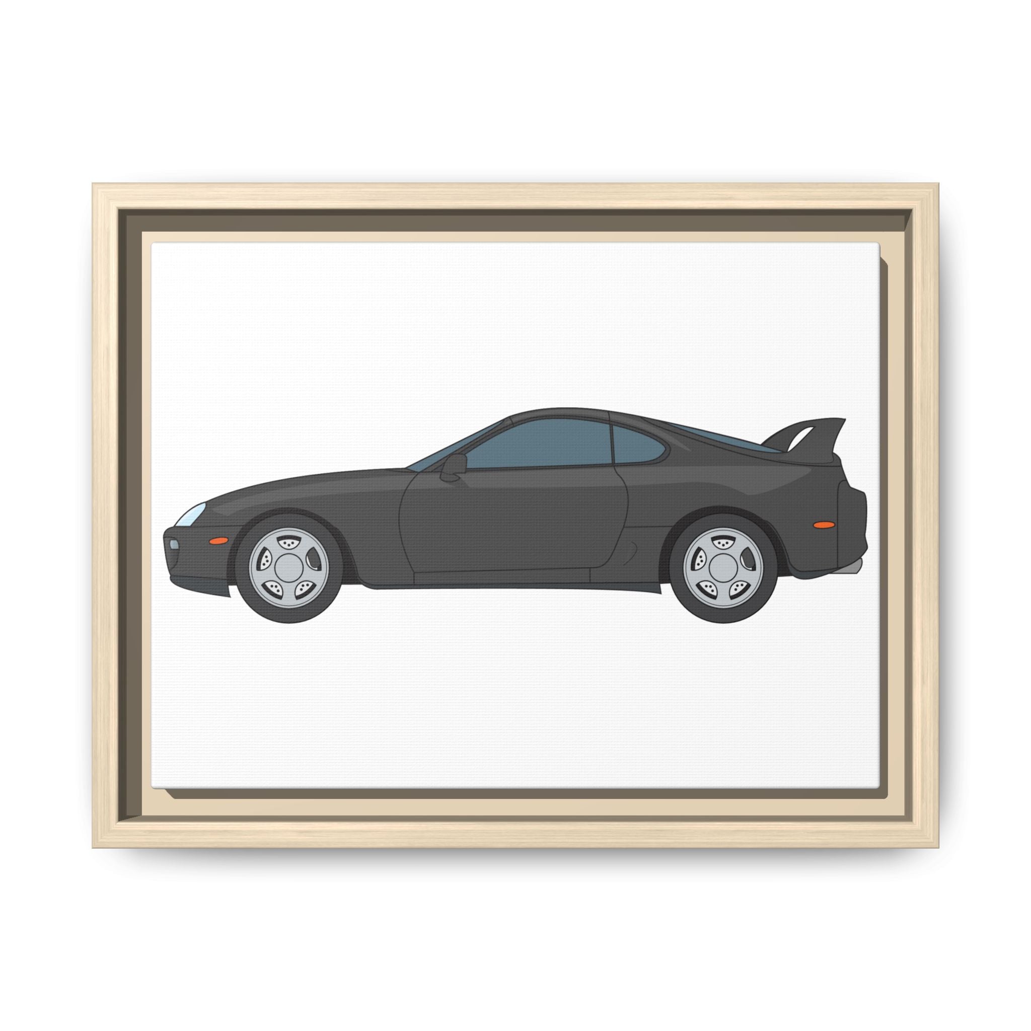 Toyota Supra MK4 Anthracite Art Print — Framed Matte Canvas Wall Decor