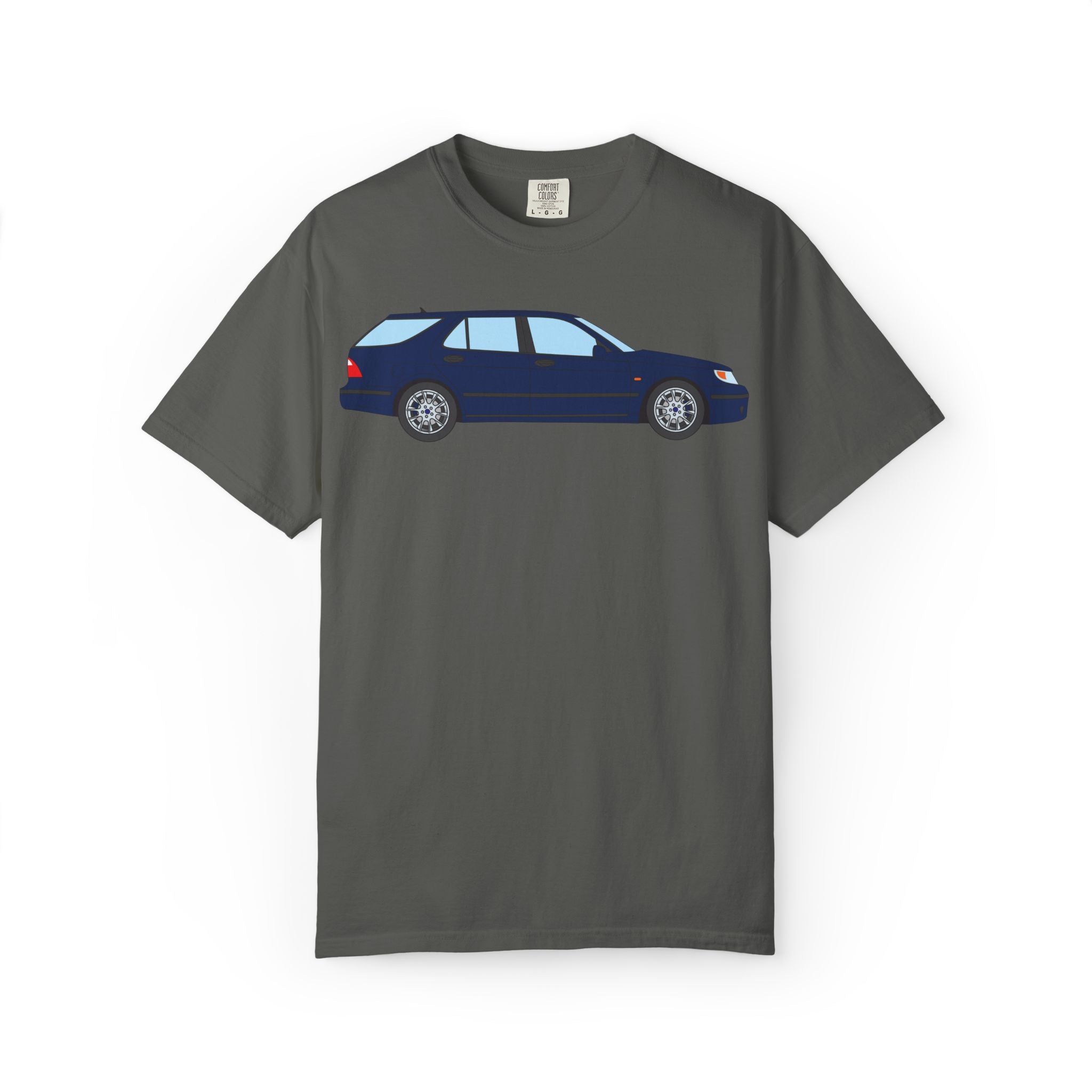 Saab 9-5 OG Aero Wagon Midnight Blue  — T-Shirt — Retro Car Graphic Tee