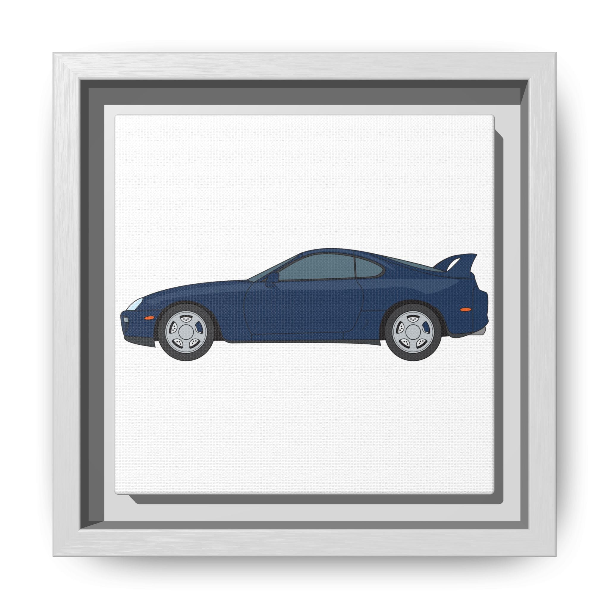 Toyota Supra MK4 Royal Sapphire Art Print — Framed Matte Canvas Wall Decor