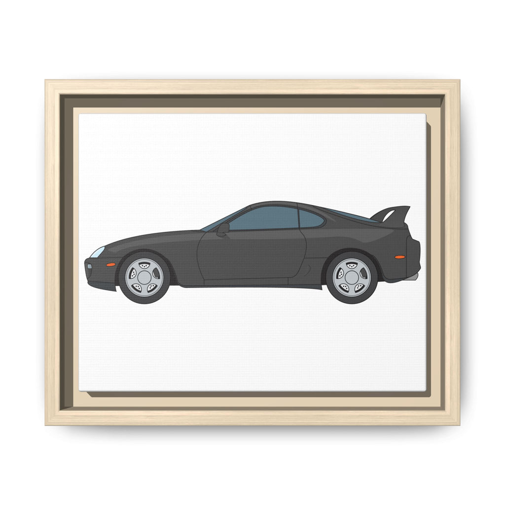 Toyota Supra MK4 Anthracite Art Print — Framed Matte Canvas Wall Decor