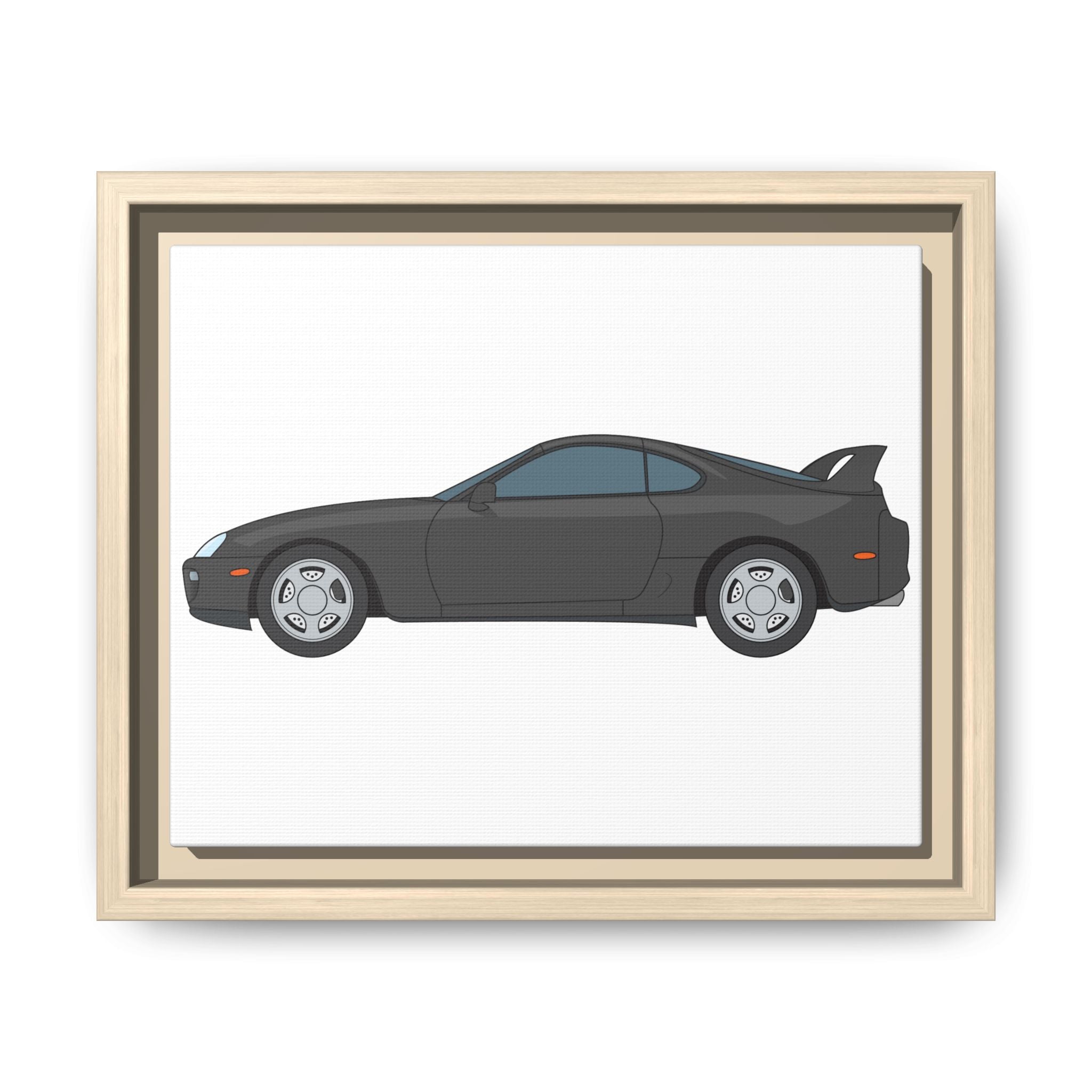 Toyota Supra MK4 Anthracite Art Print — Framed Matte Canvas Wall Decor