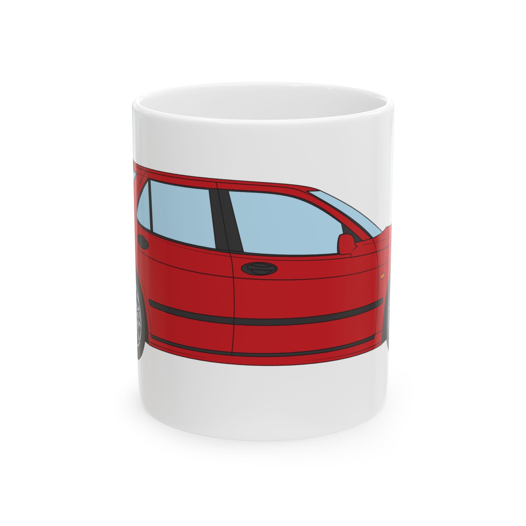 Saab 9-5 OG Aero Wagon Laser Red — Ceramic Mug — Coffee Cup (11oz & 15oz)