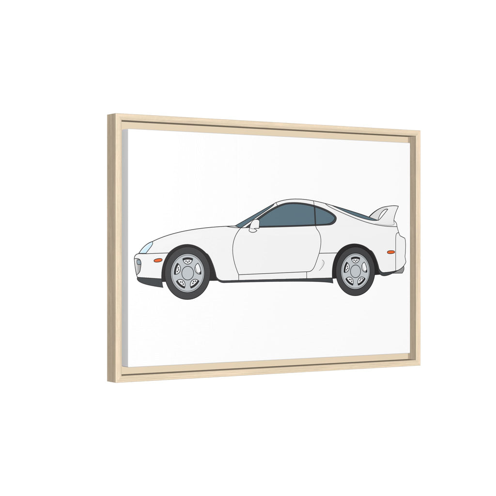 Toyota Supra MK4 Super White ll Art Print — Framed Matte Canvas Wall Decor