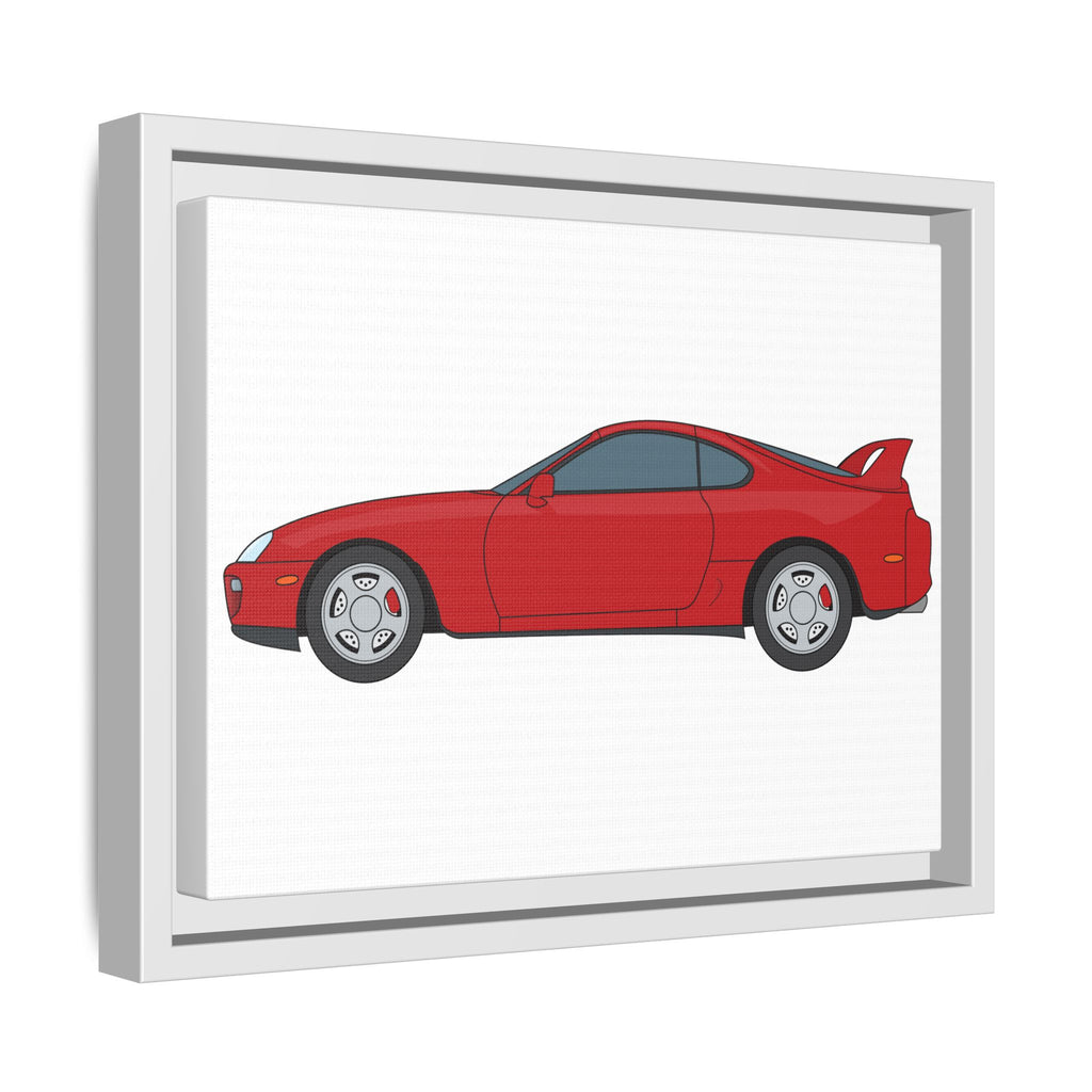 Toyota Supra MK4 Super Red ll Art Print — Framed Matte Canvas Wall Decor