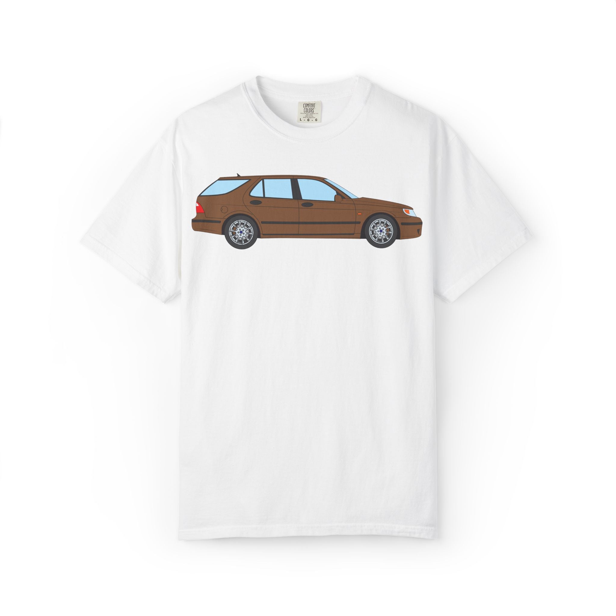 Saab 9-5 OG Aero Wagon Hazelnut Metallic  — T-Shirt — Retro Car Graphic Tee