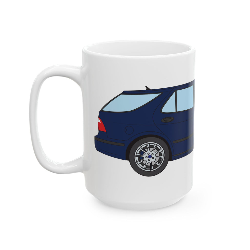 Saab 9-5 OG Aero Wagon Midnight Blue — Ceramic Mug — Coffee Cup (11oz & 15oz)