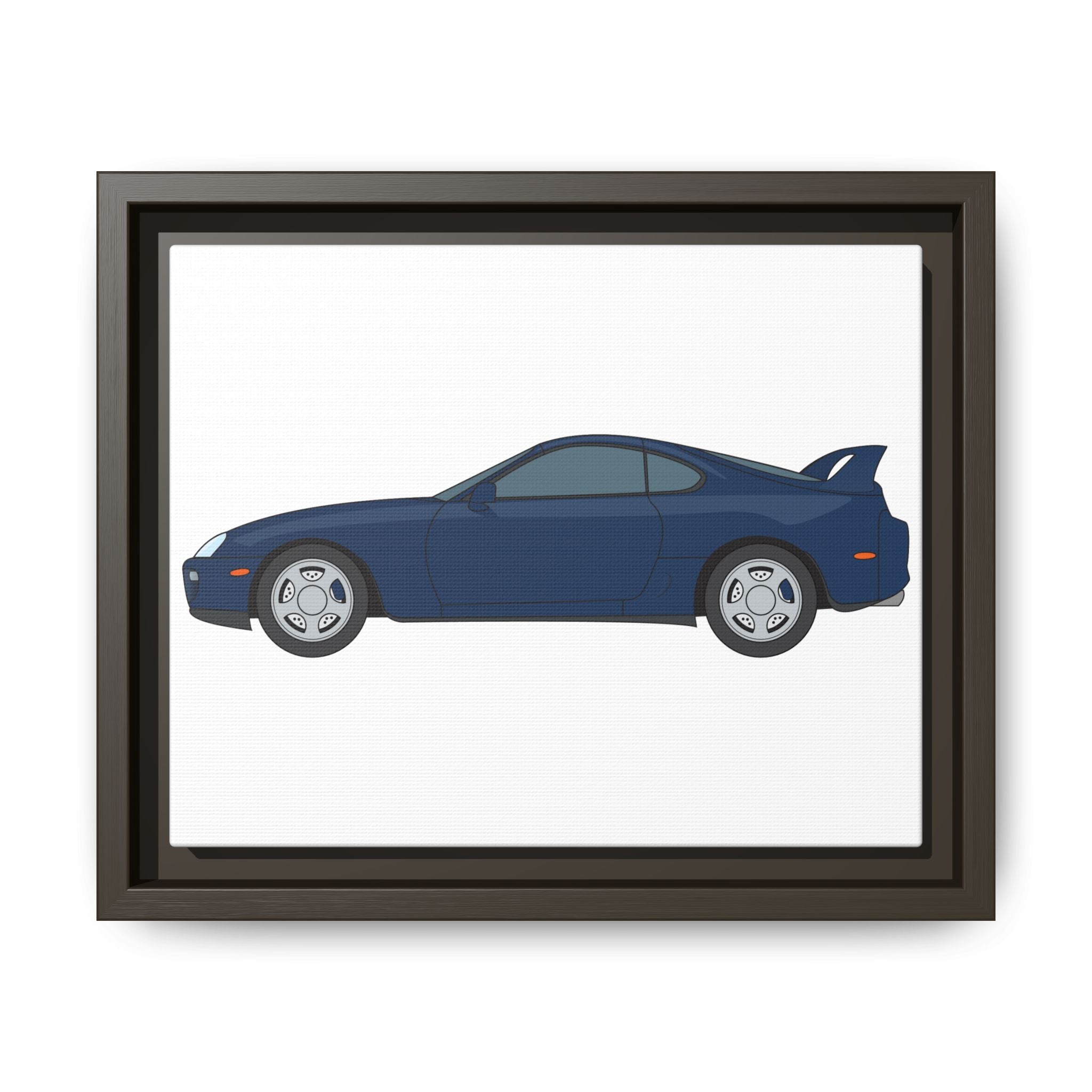 Toyota Supra MK4 Royal Sapphire Art Print — Framed Matte Canvas Wall Decor