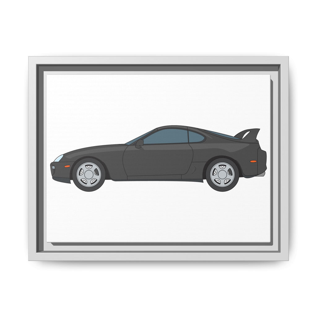 Toyota Supra MK4 Anthracite Art Print — Framed Matte Canvas Wall Decor