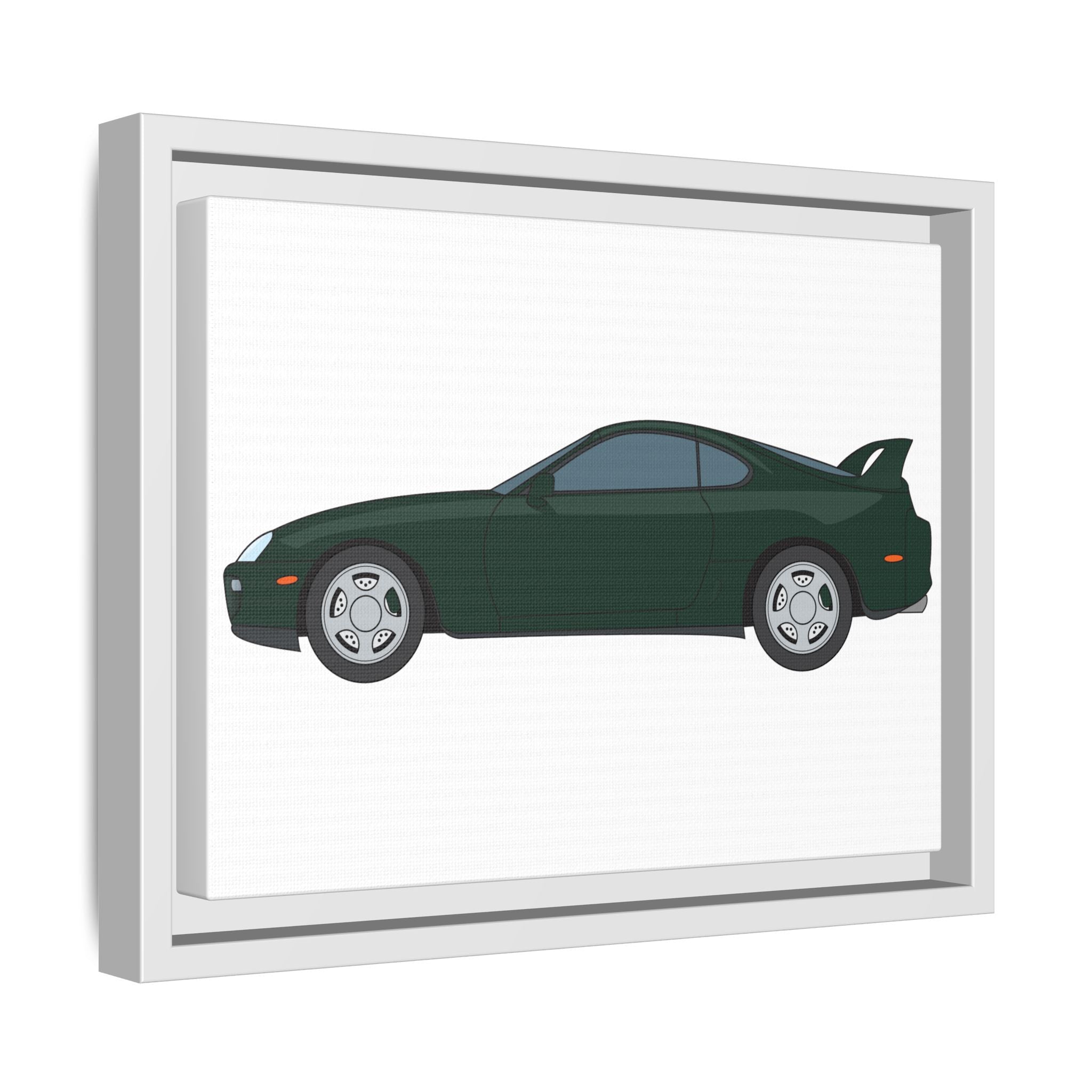 Toyota Supra MK4 Dark Green Mica Art Print — Framed Matte Canvas Wall Decor
