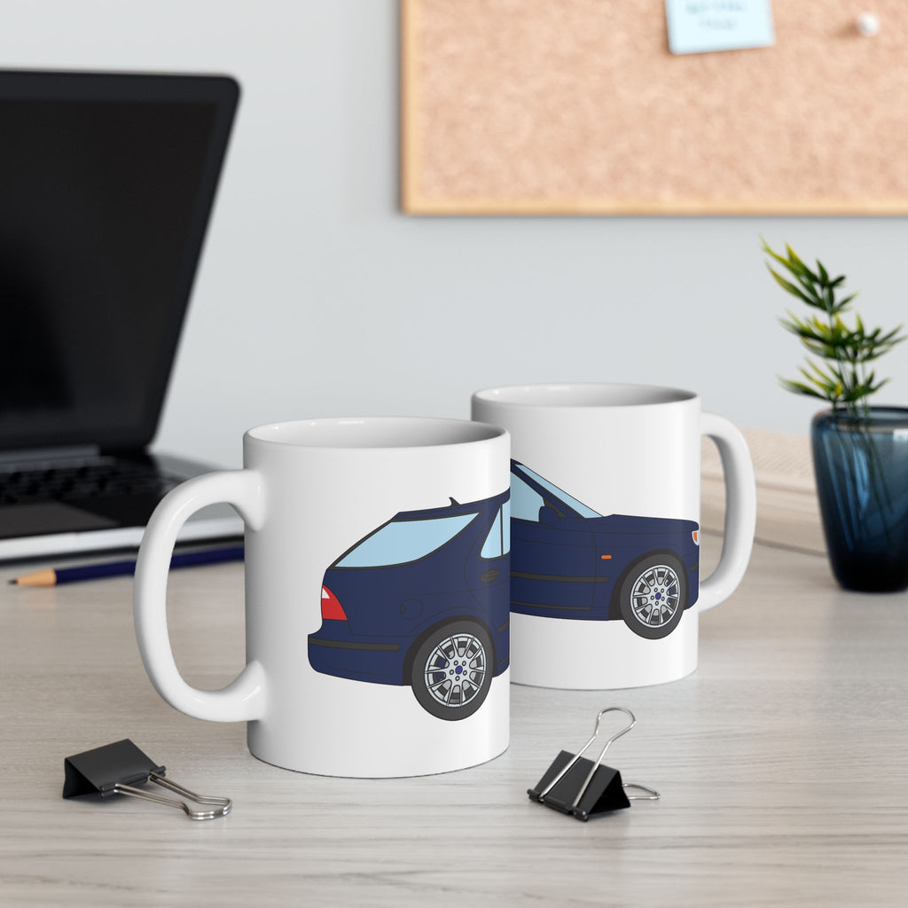 Saab 9-5 OG Aero Wagon Midnight Blue — Ceramic Mug — Coffee Cup (11oz & 15oz)