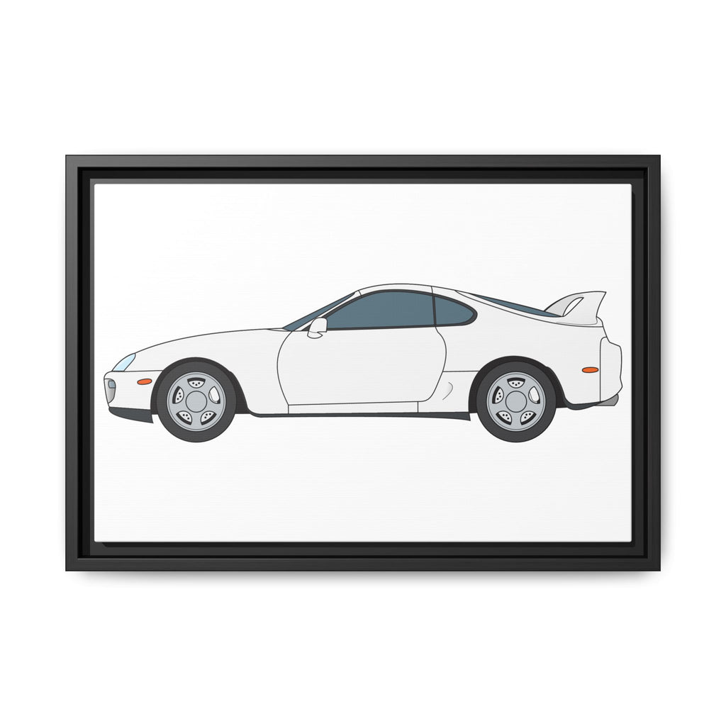 Toyota Supra MK4 Super White ll Art Print — Framed Matte Canvas Wall Decor