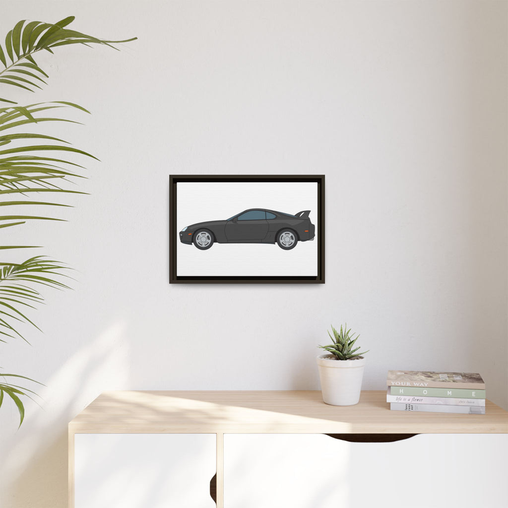 Toyota Supra MK4 Anthracite Art Print — Framed Matte Canvas Wall Decor
