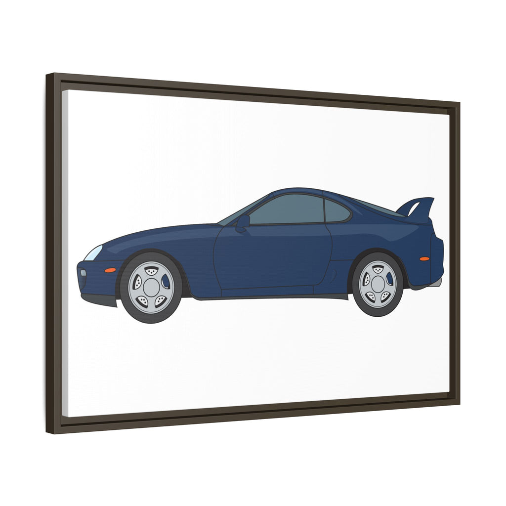 Toyota Supra MK4 Royal Sapphire Art Print — Framed Matte Canvas Wall Decor