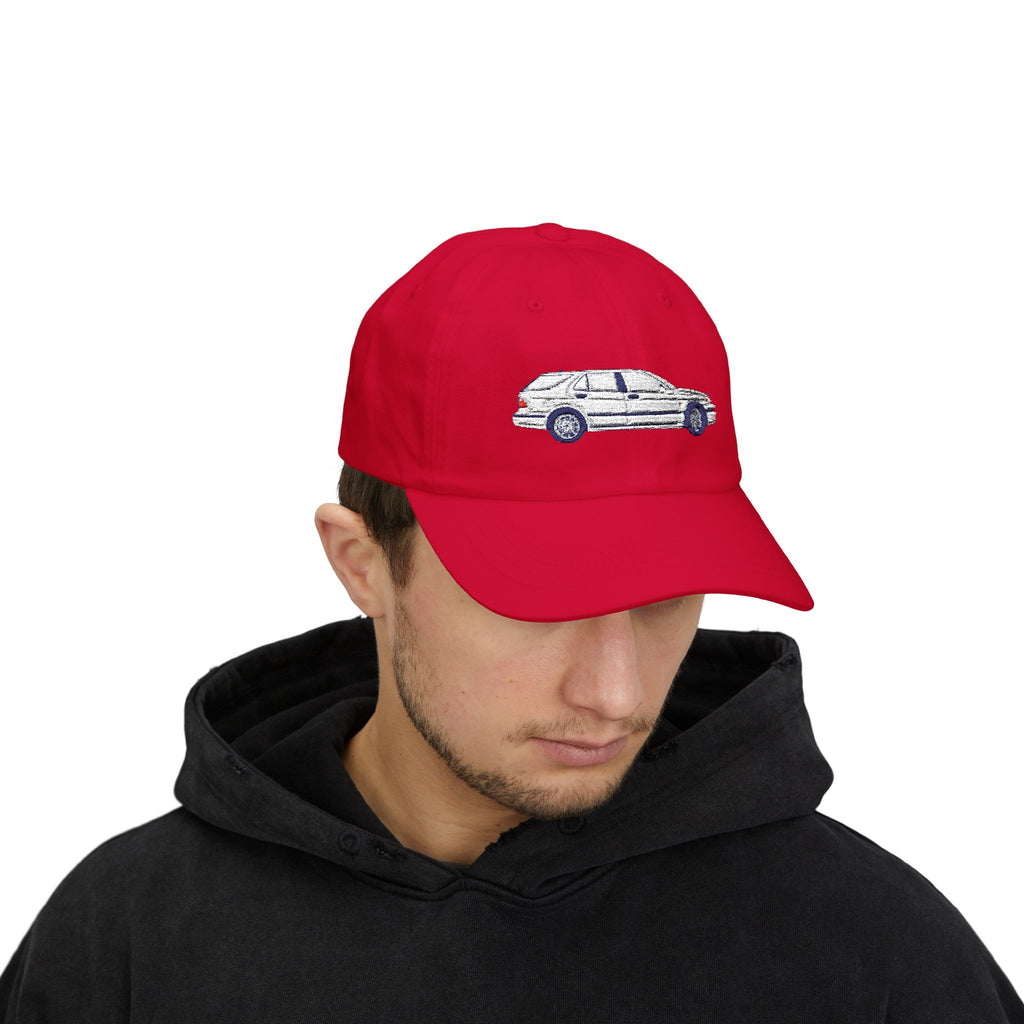 Saab 9-5 OG Aero Wagon Artic White — Car Baseball Hat — Caps