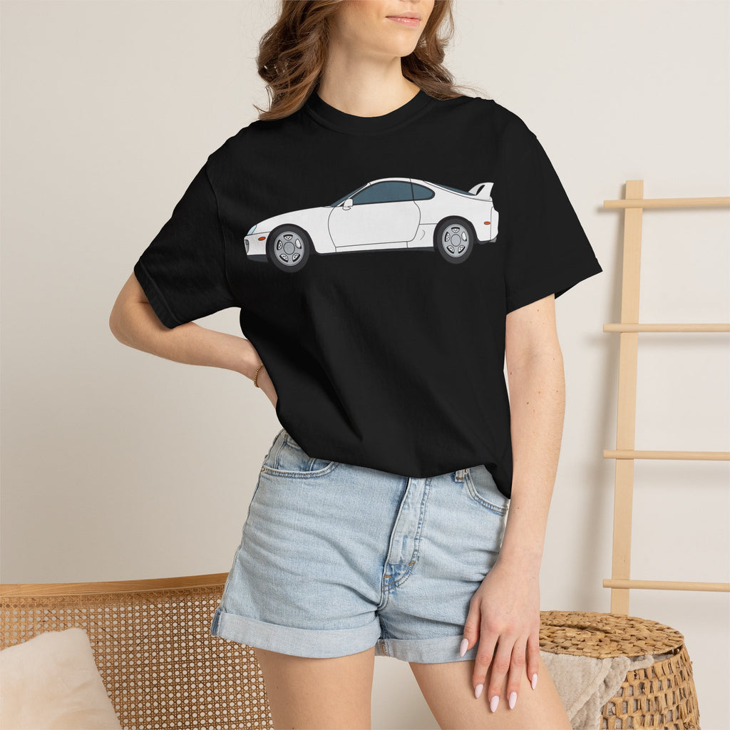Toyota Supra MK4 Super White ll  — T-Shirt — Retro Car Graphic Tee