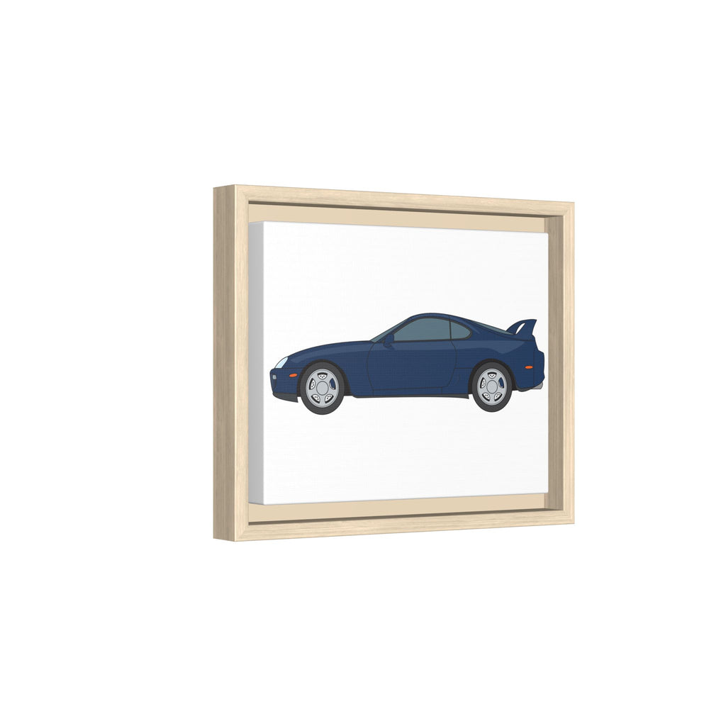 Toyota Supra MK4 Royal Sapphire Art Print — Framed Matte Canvas Wall Decor