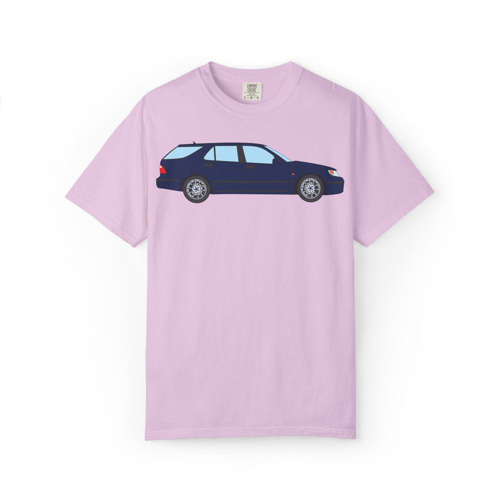 Saab 9-5 OG Aero Wagon Midnight Blue  — T-Shirt — Retro Car Graphic Tee