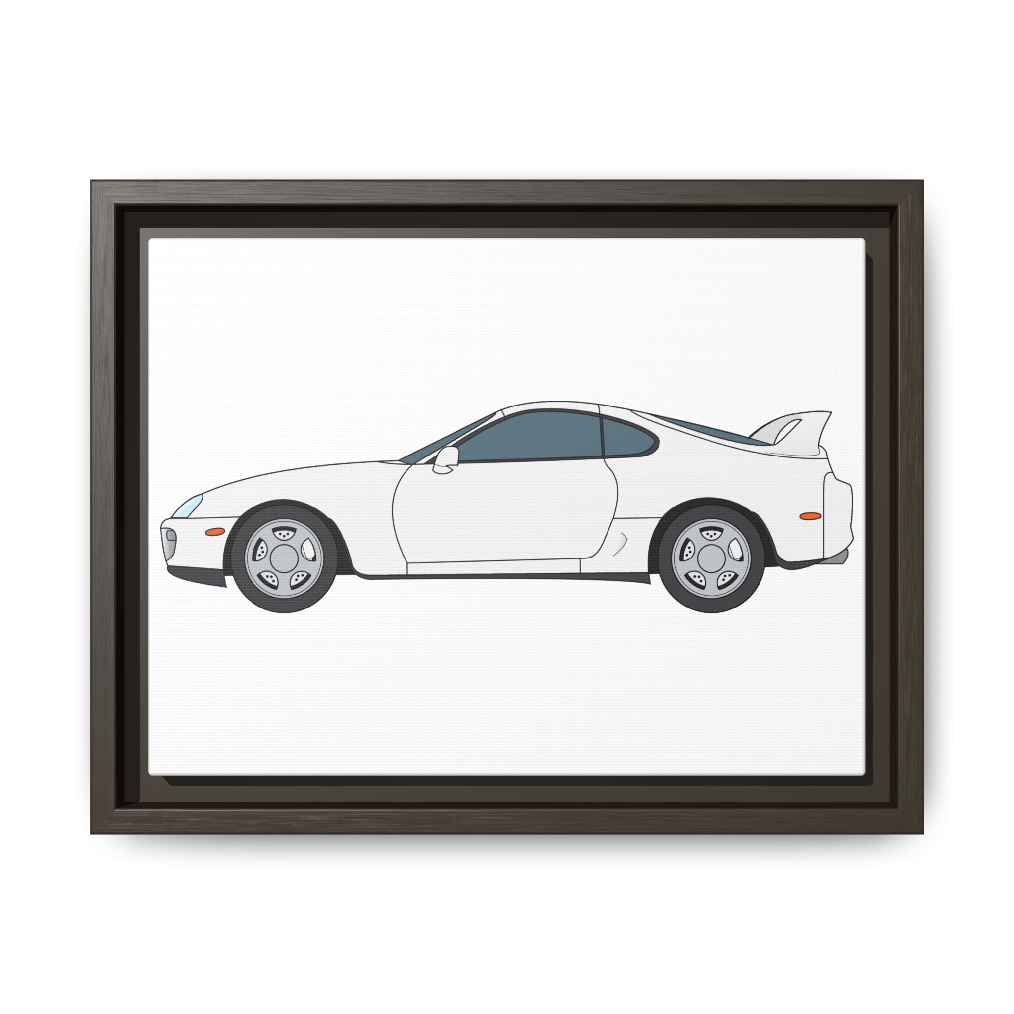 Toyota Supra MK4 Super White ll Art Print — Framed Matte Canvas Wall Decor