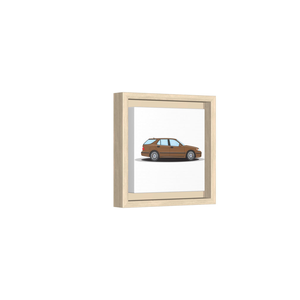 Saab 9-5 OG Aero Wagon Hazelnut Metallic Art Print — Framed Matte Canvas Wall Decor