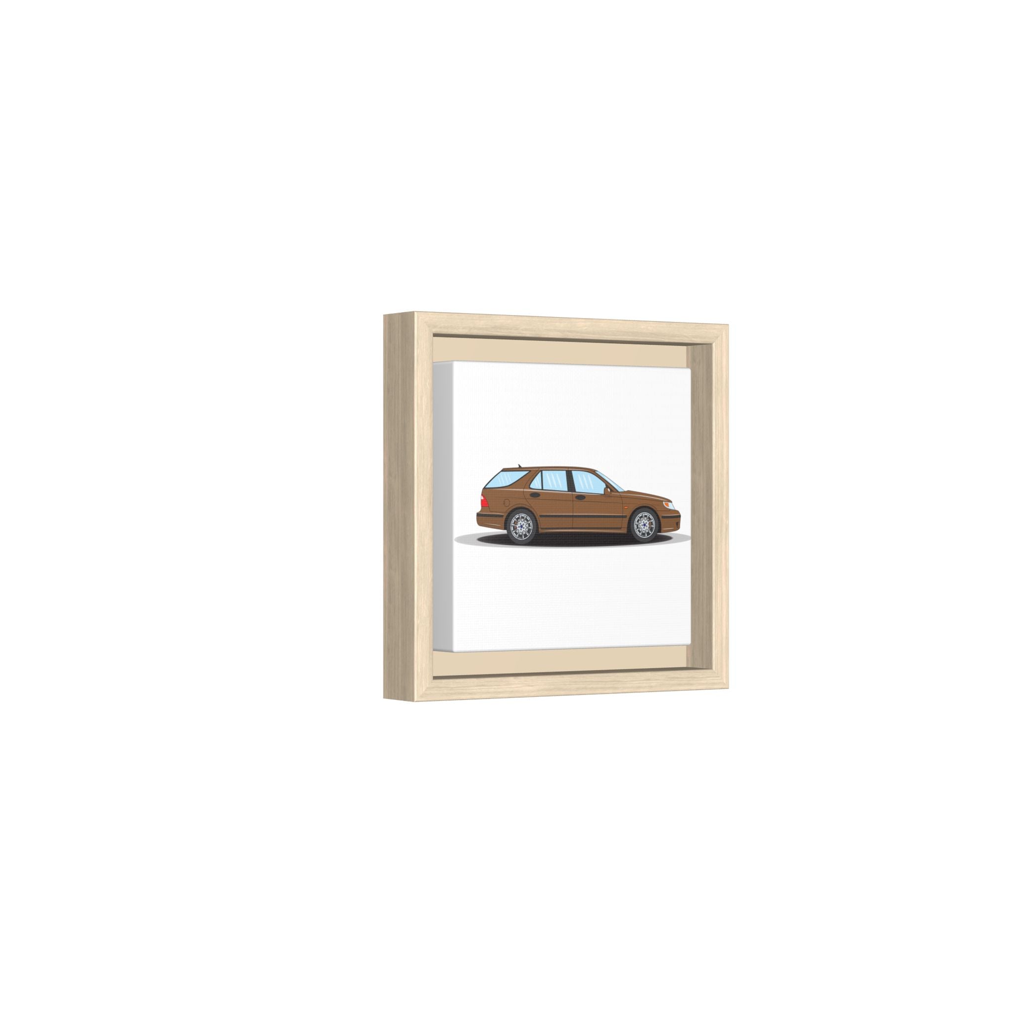 Saab 9-5 OG Aero Wagon Hazelnut Metallic Art Print — Framed Matte Canvas Wall Decor