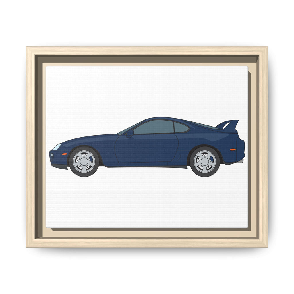 Toyota Supra MK4 Royal Sapphire Art Print — Framed Matte Canvas Wall Decor